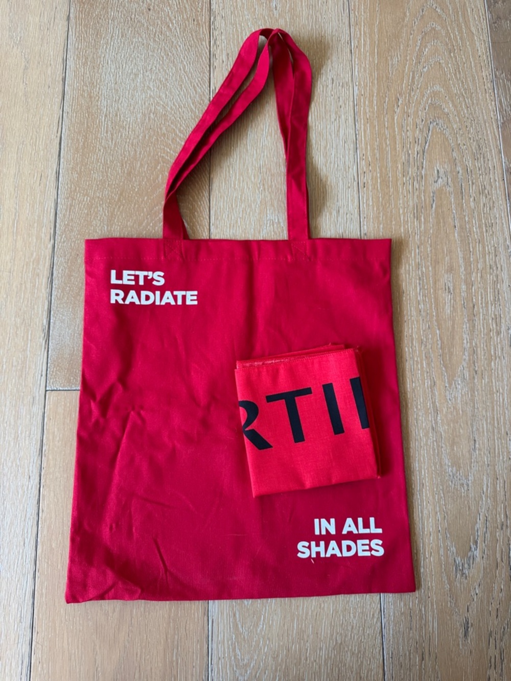 TIRTIR K-Beauty LA Pop-Up Tote Bag + Bandana Set Red Canvas Limited Edition NEW